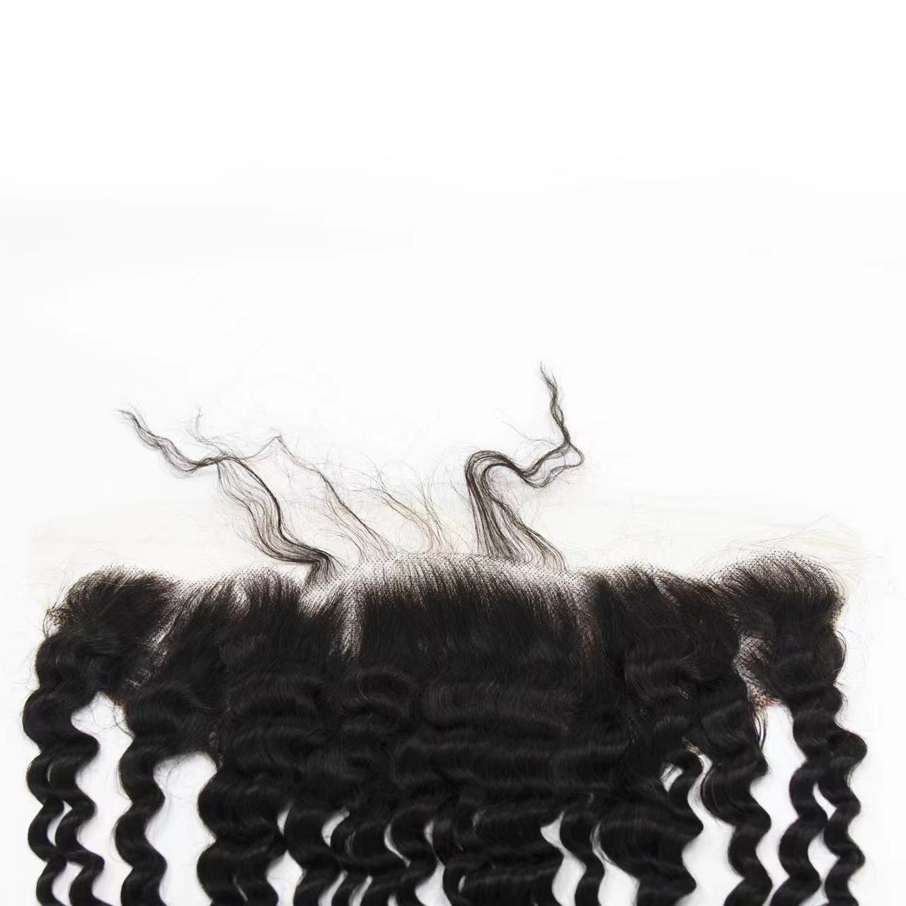 Top Virgin Deep Wave 13x4 Transparent/HD Lace Frontal