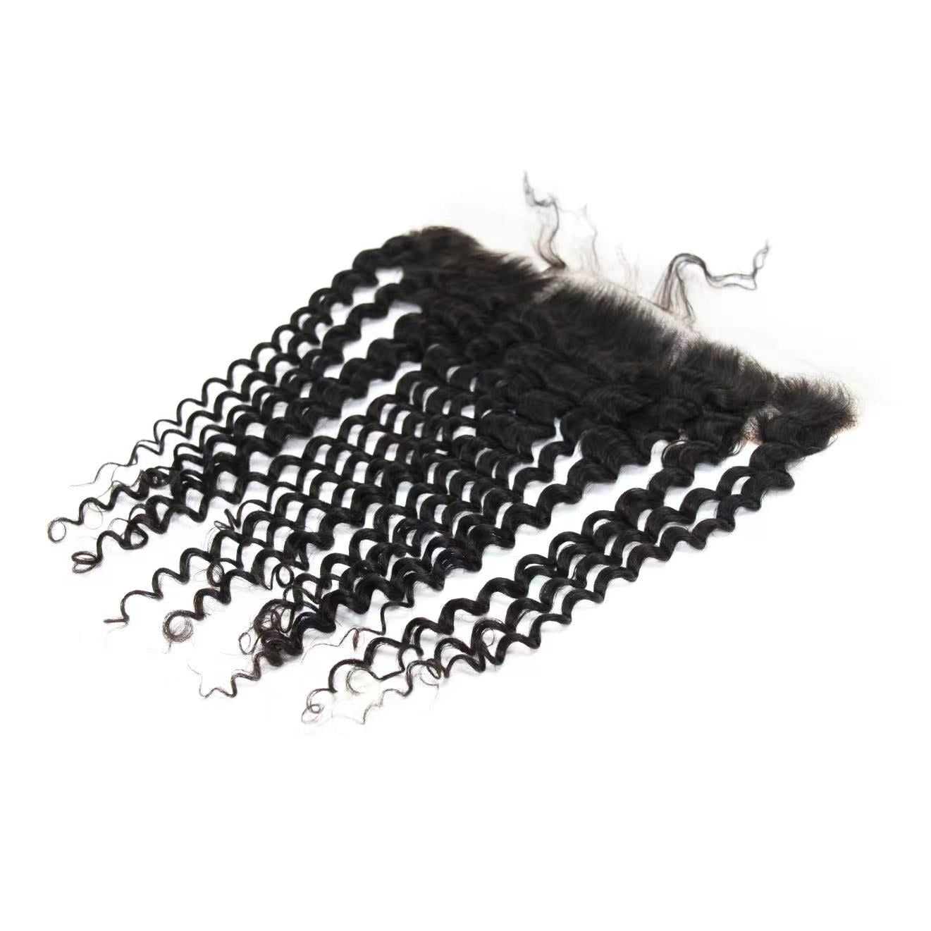 Top Virgin Deep Wave 13x4 Transparent/HD Lace Frontal