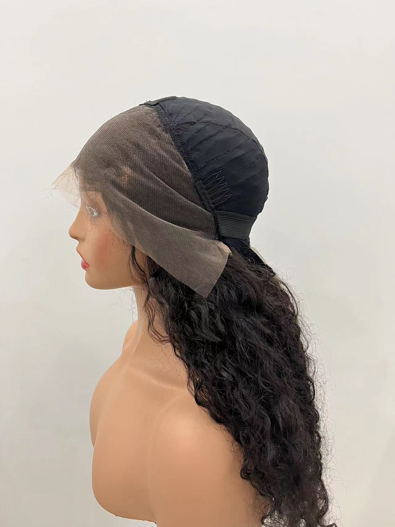 11A Top Virgin Hair Water Wave Customized HD Frontal Lace Wig
