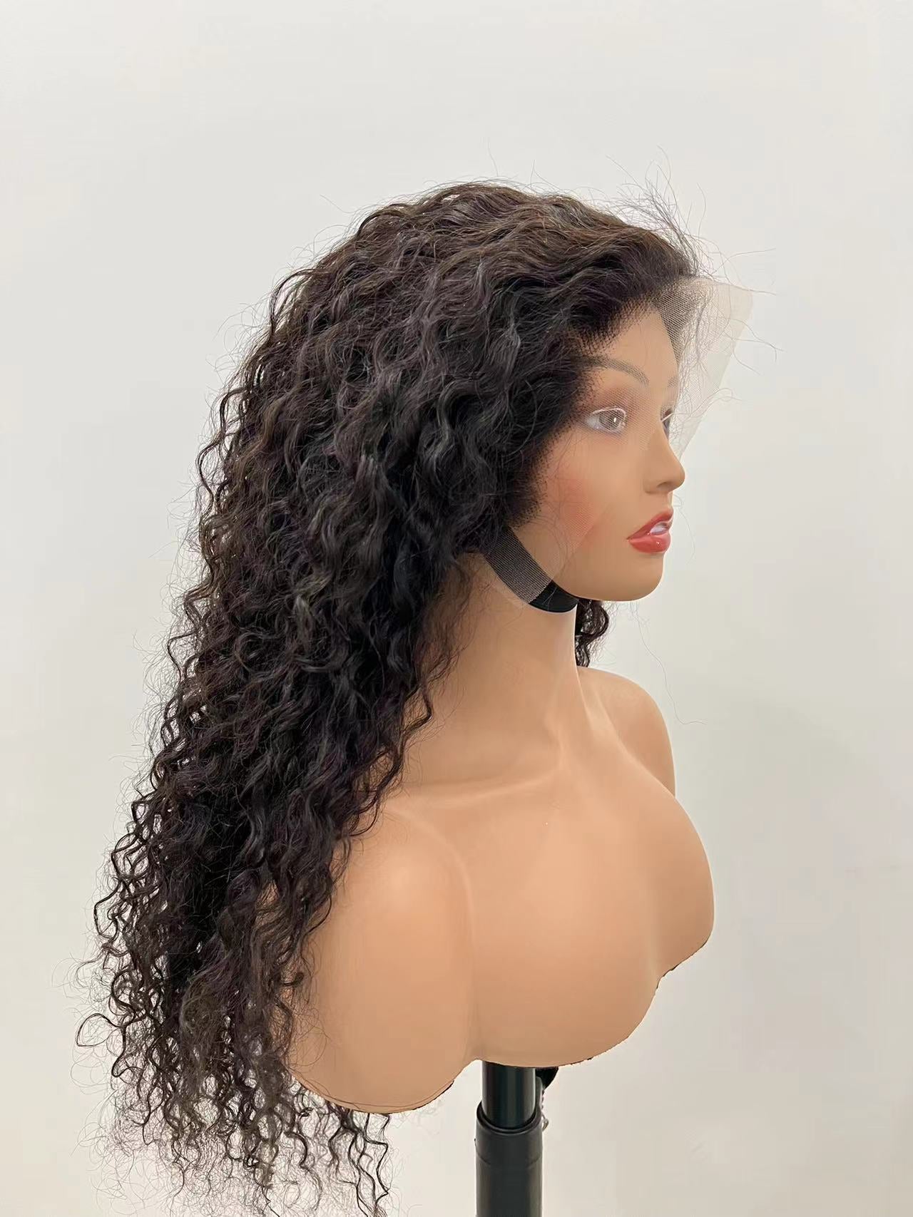 11A Top Virgin Hair Water Wave Customized HD Frontal Lace Wig