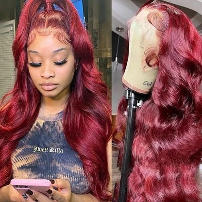 13*4 Transparent Lace Front Colored Wigs 180 Density - 