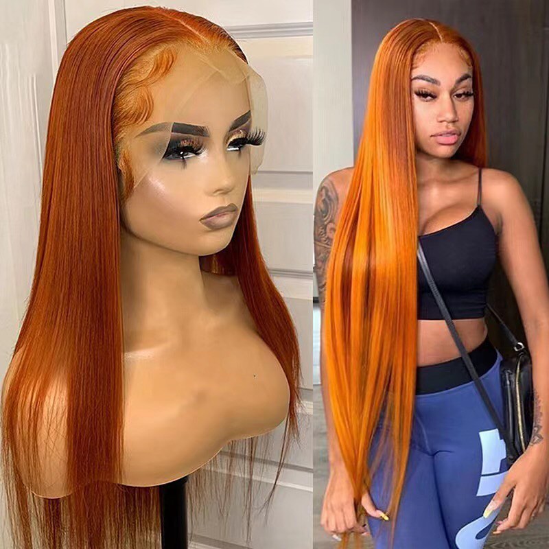 13*4 Transparent Lace Front Colored Wigs 180 Density - 