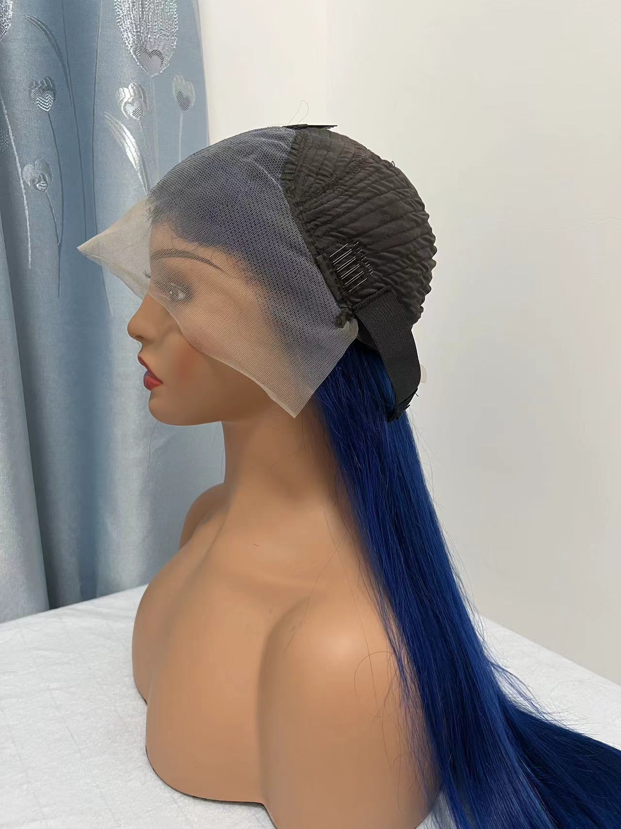 13*4 Transparent Lace Front Colored Wigs 180 Density - Blue
