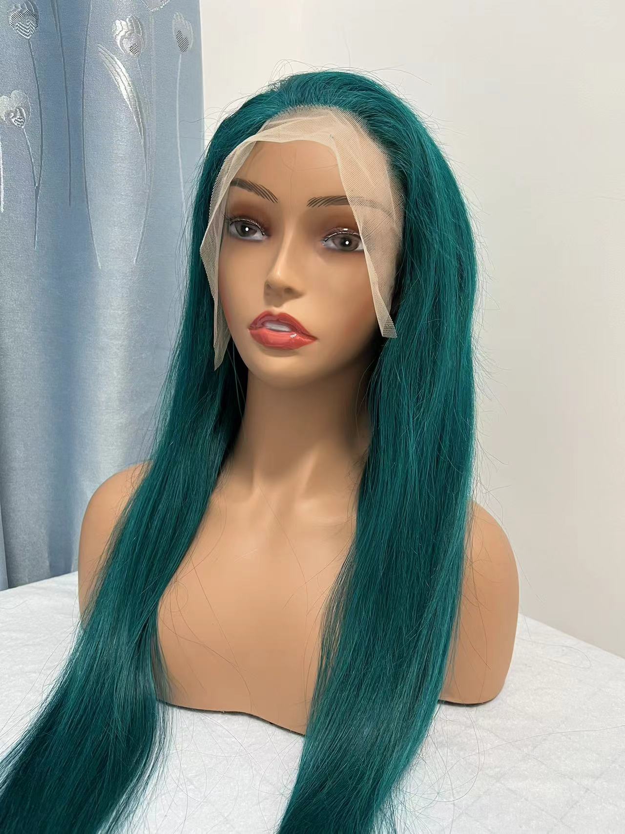 13*4 Transparent Lace Front Colored Wigs 180 Density - Green