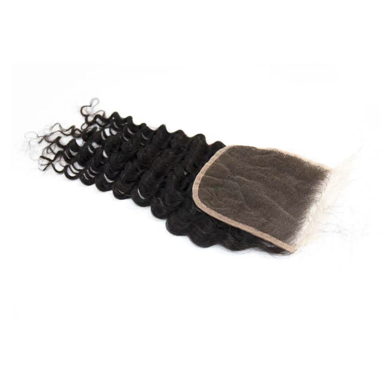 Top Virgin Deep Wave 5x5 Transparent/HD Lace Closure