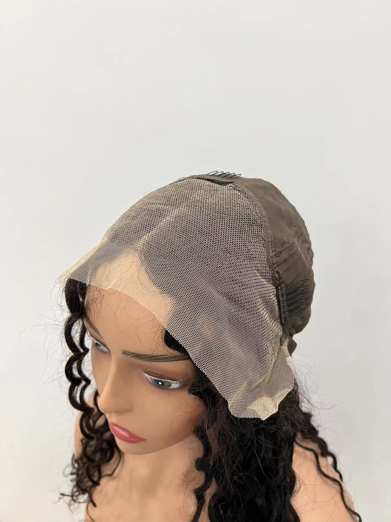 Pre-made 10A Top Virgin Water Wave 13x4 Transparent Lace Frontal Wigs - 180% Density
