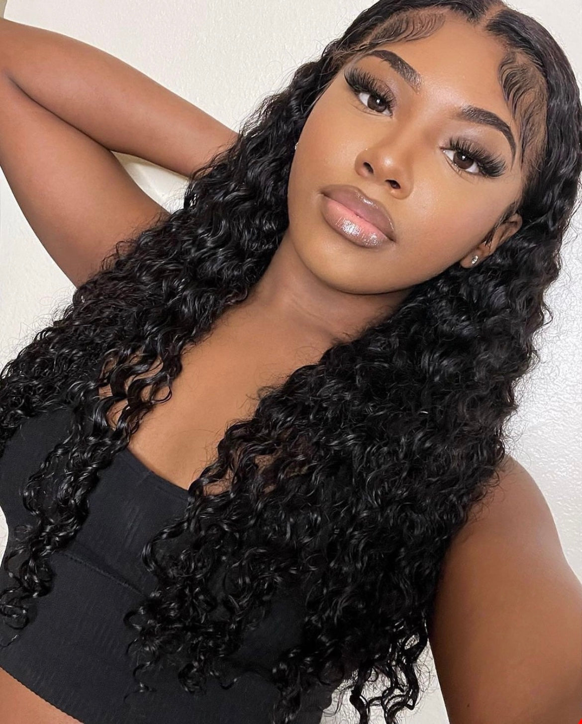 Pre-made 10A Top Virgin Water Wave 13x4 Transparent Lace Frontal Wigs - 180% Density