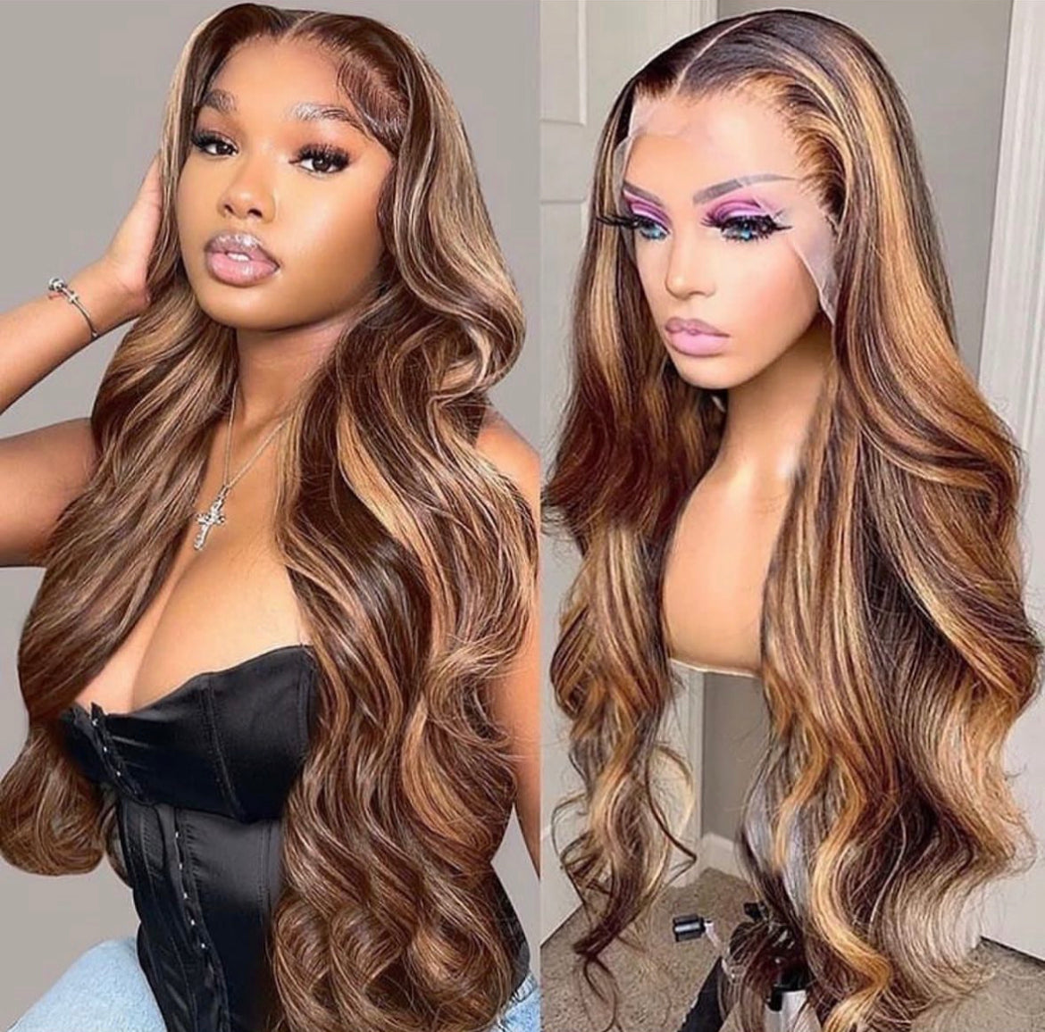 13*4 Transparent Lace Front Colored Wigs 180 Density - P4/27